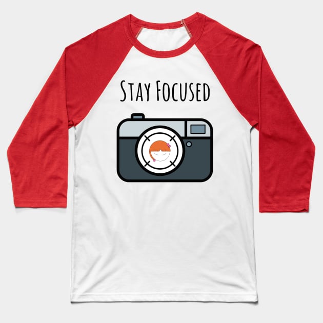 Stay Focused Girl Concentration Span Management Baseball T-Shirt by Wesolution Studios